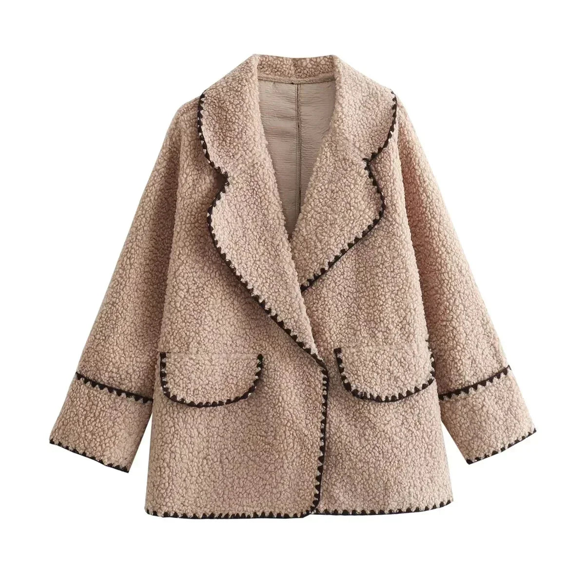 Kurze, warme Teddyfleecejacke für Damen von Lusorra