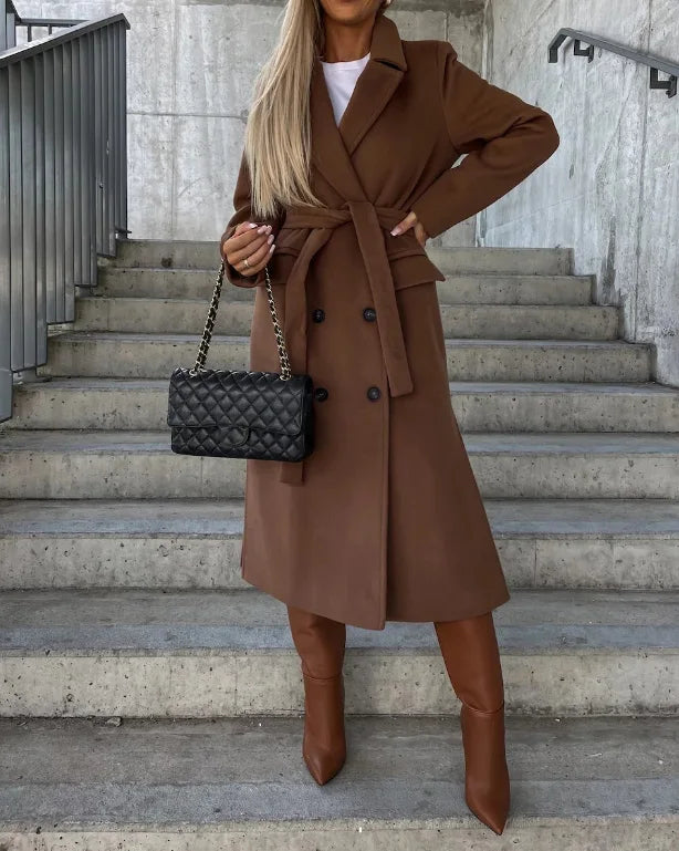 Krohn-e | Schicke Taillierte Damen Wolljacke mit Gürtel