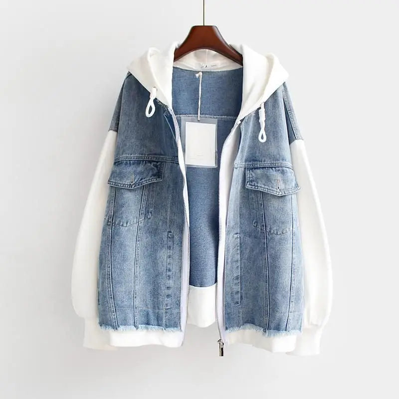 Krohn-e | Denim-hoodie Jacke Hybrid Design Trendy und Lässig