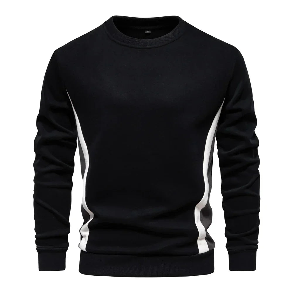 Milo | Herren Sweatshirt Rundhals Kontraststreifen seitlich