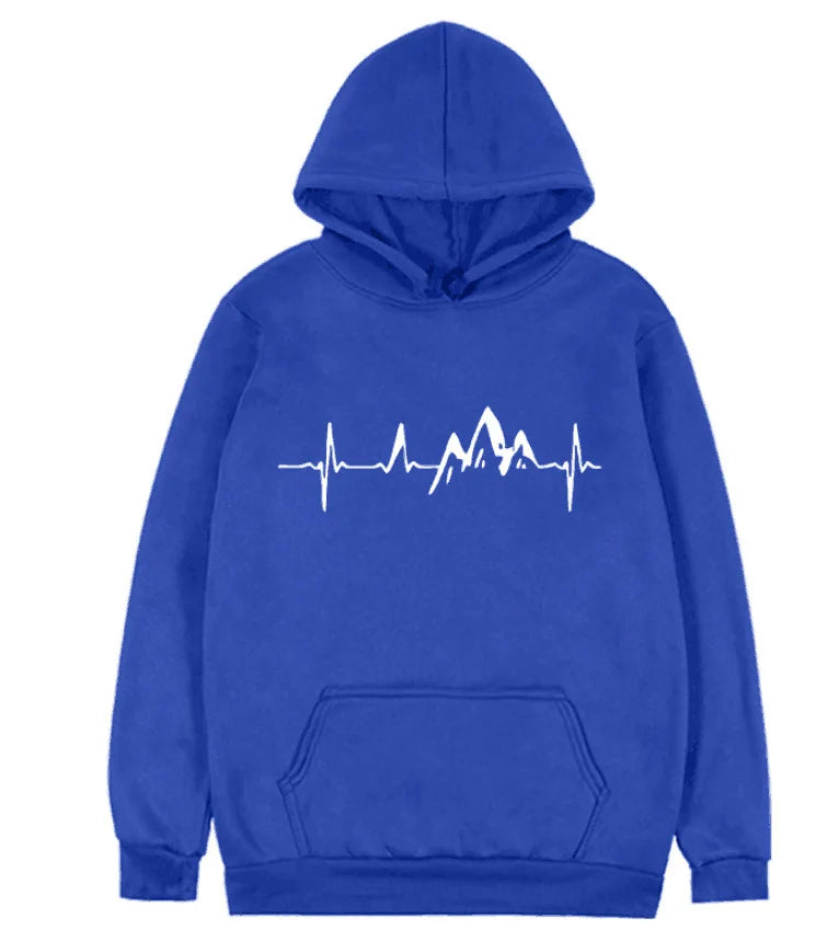 Krohn-e | Hoodie mit Puls-motiv Baumwolle und Polyester Trendy und Komfortabel