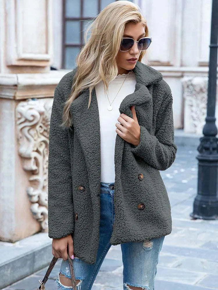 Krohn-e | Warmer Teddy-Mantel Damen
