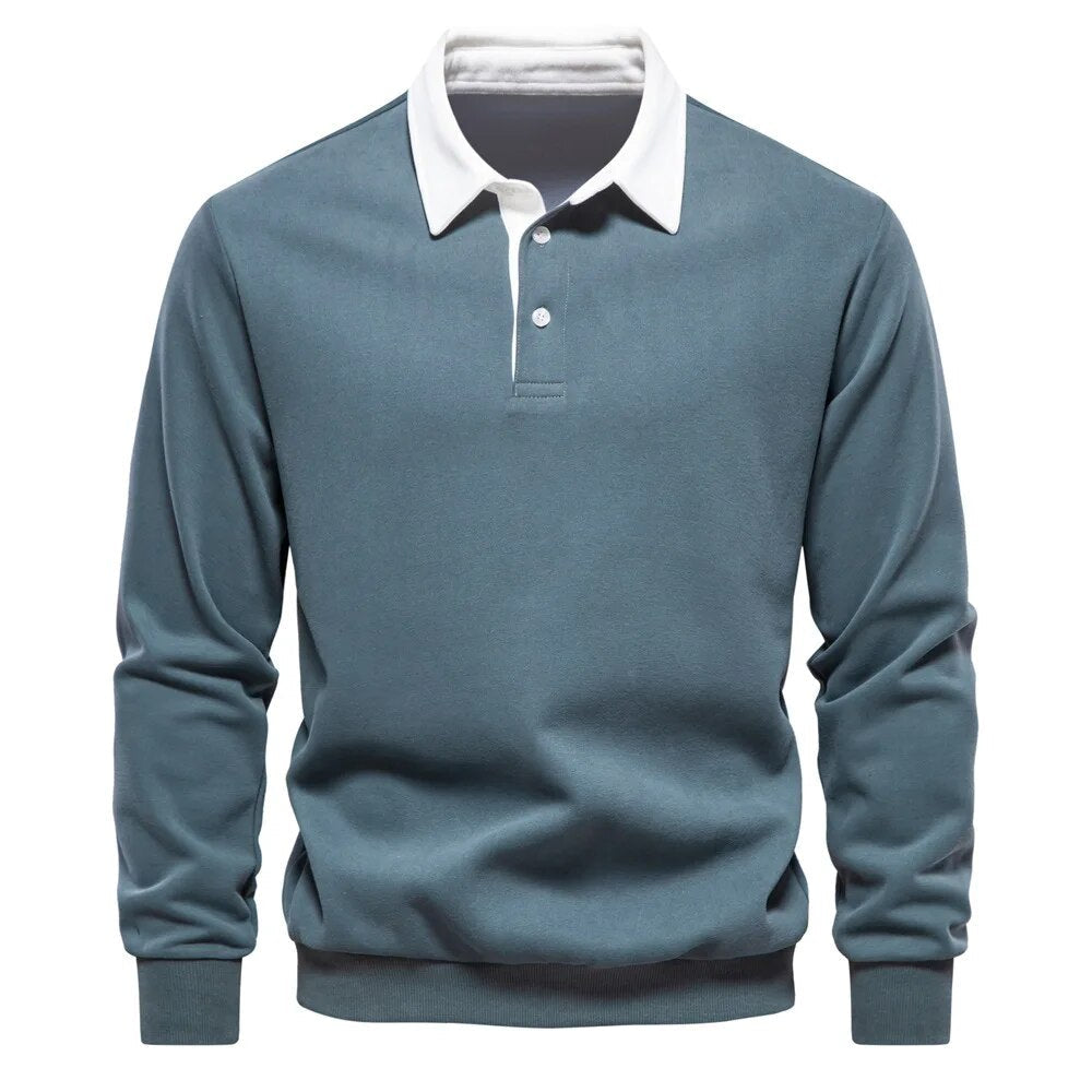 Hochwertiger Pierre™ Baumwollpullover mit Kragen