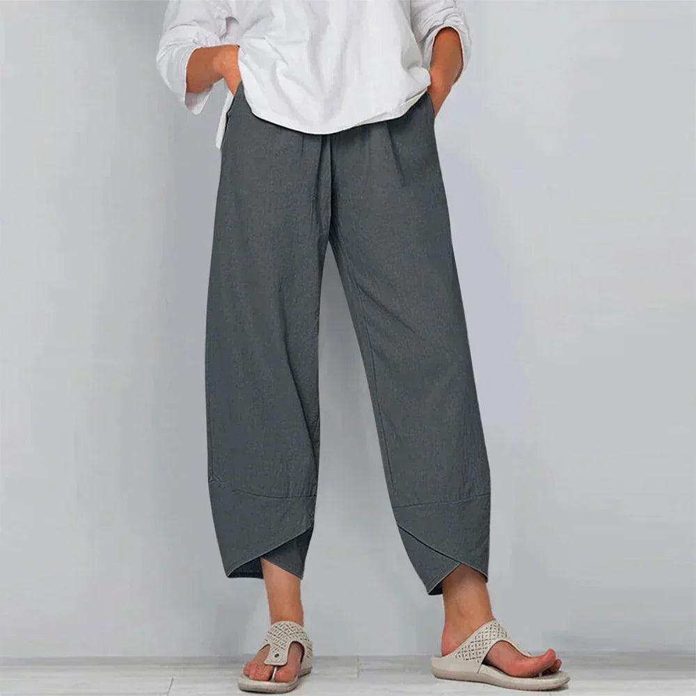 Damenhose Sadie aus Baumwolle und Leinen