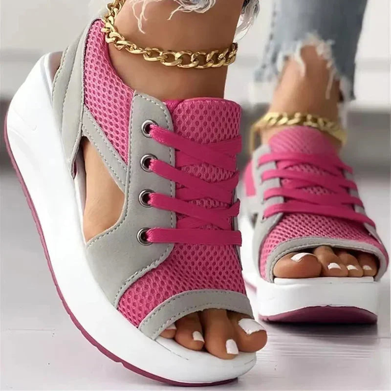 Lena Plateau-Sandalen mit Peeptoe