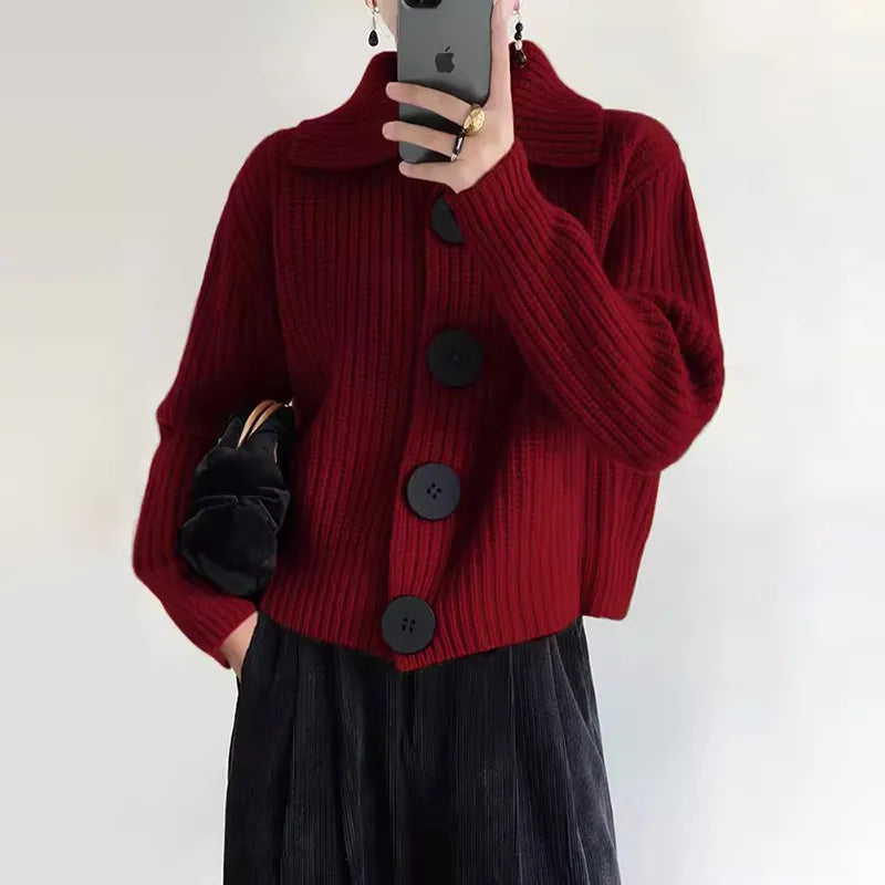 Krohn-e | Elegante Strickjacke mit Knopfverschluss