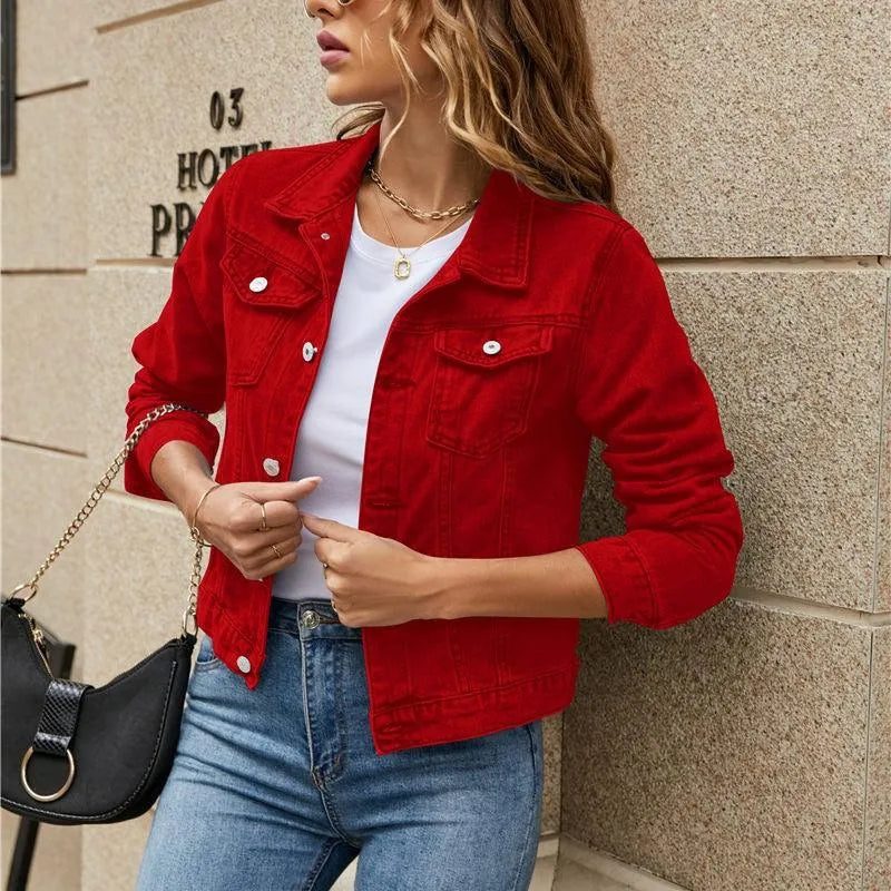 Krohn-e | Jeansjacke Modisch Nachhaltiges Denim mit Knopfleiste und Brusttaschen Perfekt für Lässige Outfits
