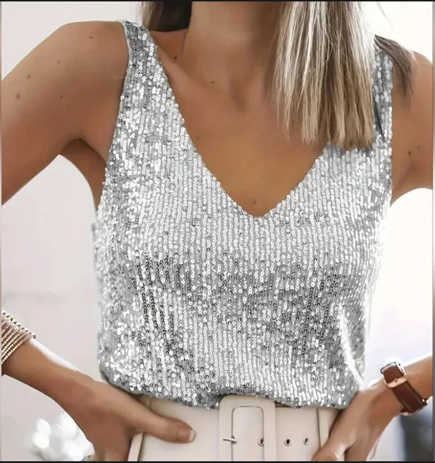 Damen Sommertops mit Pailletten von Fudus