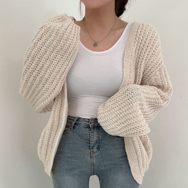 Krohn-e | Übergröße Strickjacke Aus Dickem Material