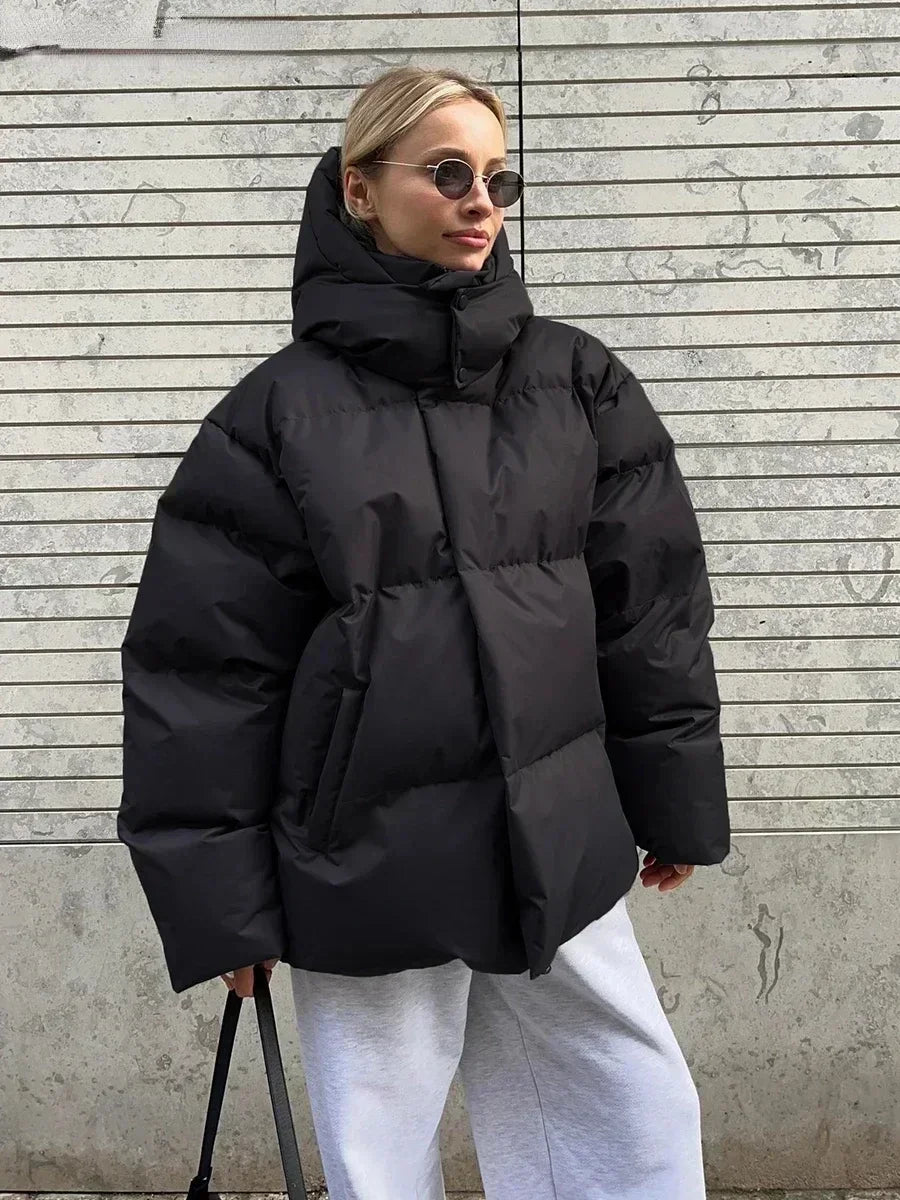 Krohn-e | Steppparka mit Kapuze und Taschen für Frauen Ideal für den Winter