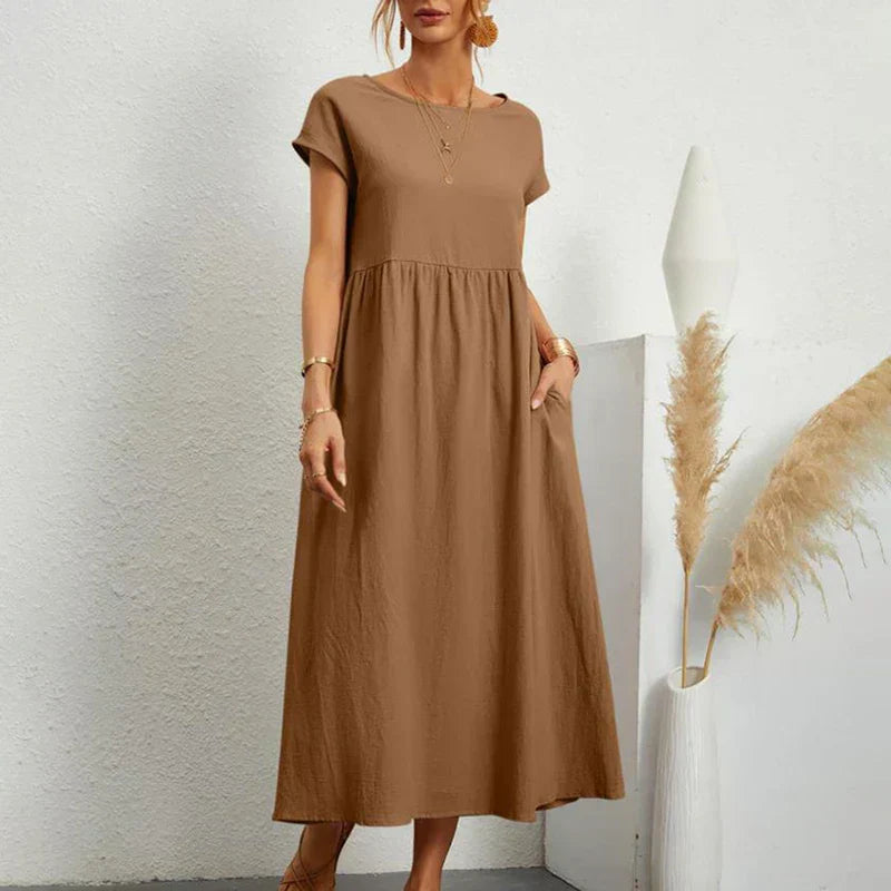 Damen-Midikleid mit komfortabler, strukturierter Brustpartie