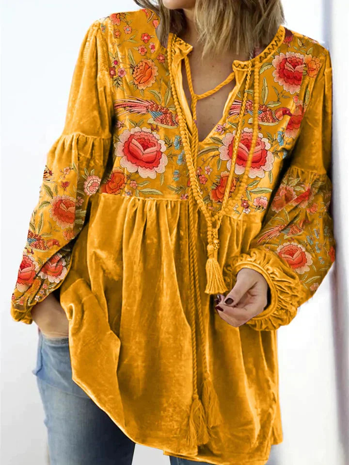 Fudus Spitzen-Oberteil mit Vintage-Stickerei