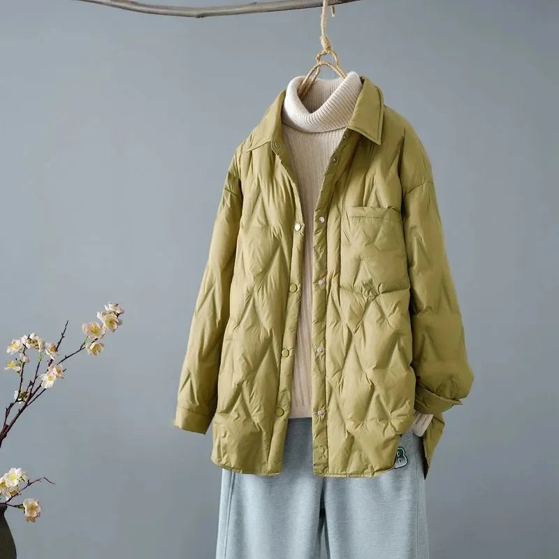 Krohn-e | Gestepptes Shirt-Jacke - Lockere Passform - Knopfverschluss - Leichtes Layering-Stück