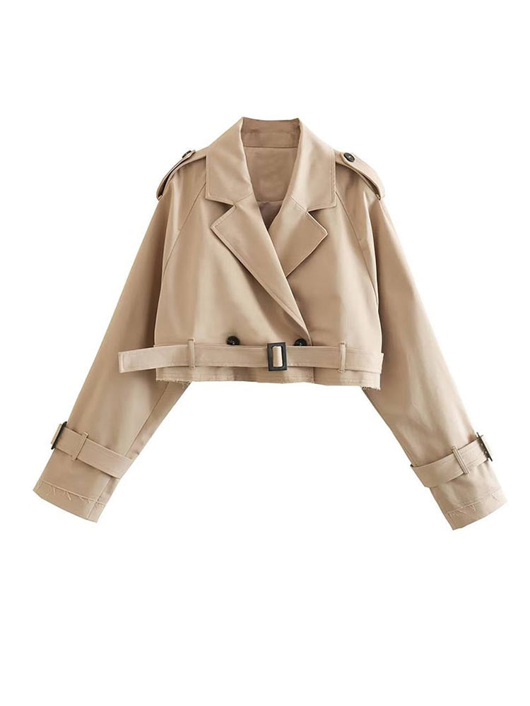 Short Beige Trench Coat