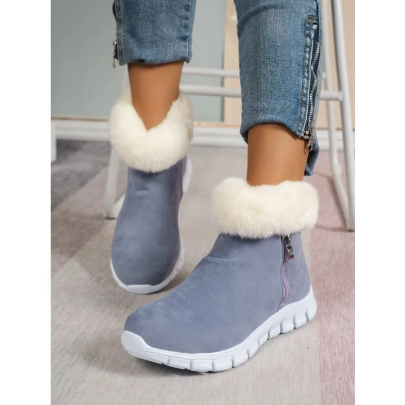 Krohn-e | Runde Zehe Schlichte Plüsch Winterschuhe