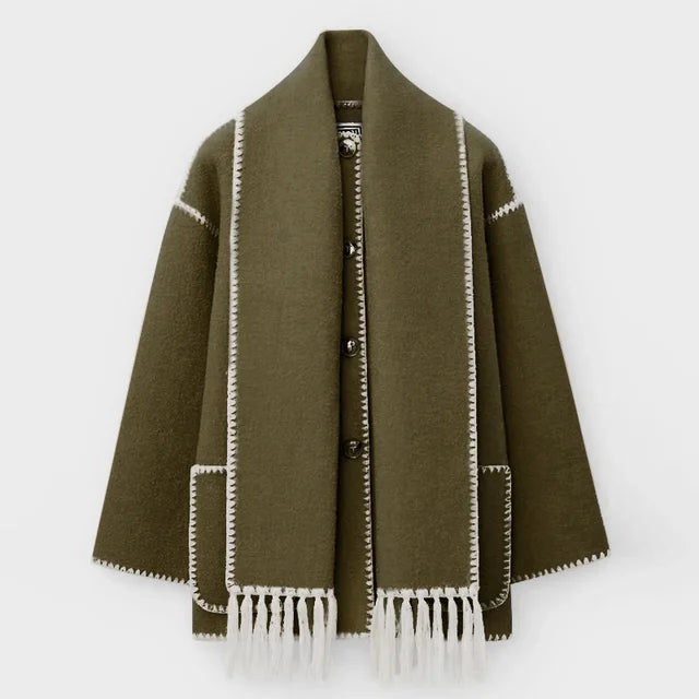 Krohn-e | Schal Jacke Aus Wollmischgewebe