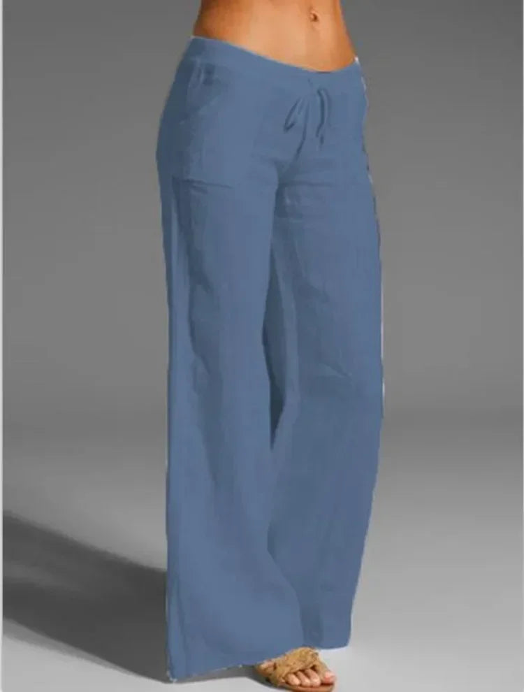 Weite Damen-Leinenhose im lässigen Stil