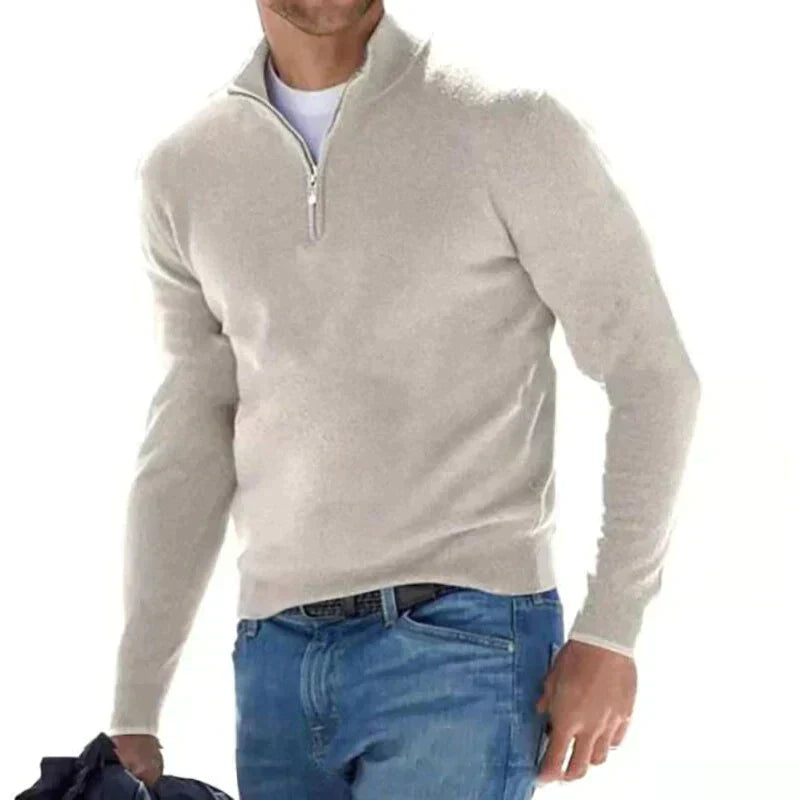 Krohn-e | Polo Stylischer Reißverschluss Pullover für Herren