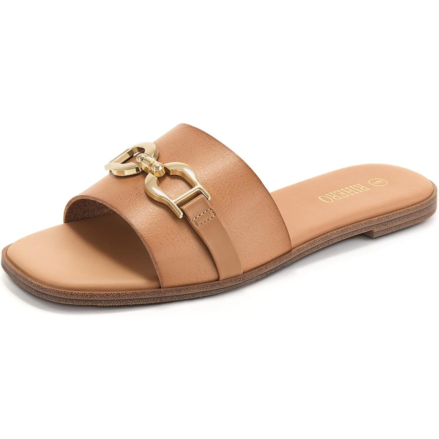 KROHN-E Damen Sandalen Verstellbare Schnalle Comfort Beige