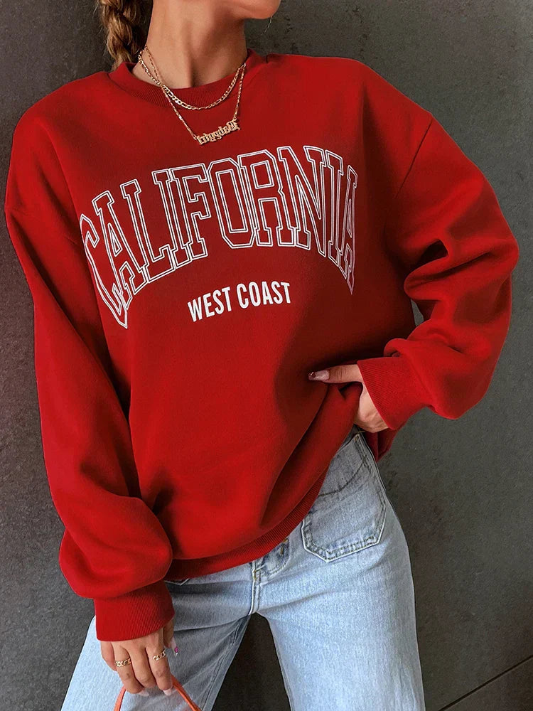 Trendiger Damen-Sweatshirt von Fudus mit Kalifornien Westküsten-Print
