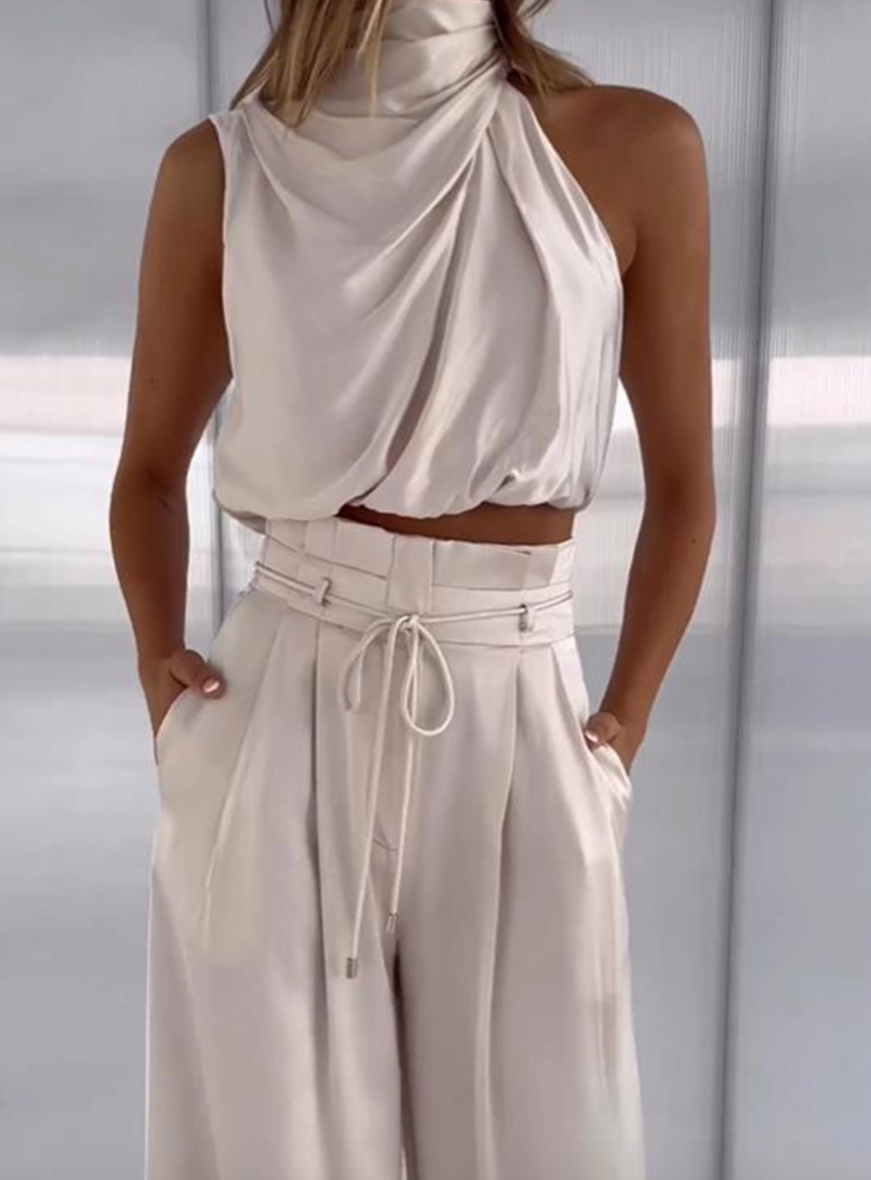 Glorivic Seiden-Sleeveless-Set