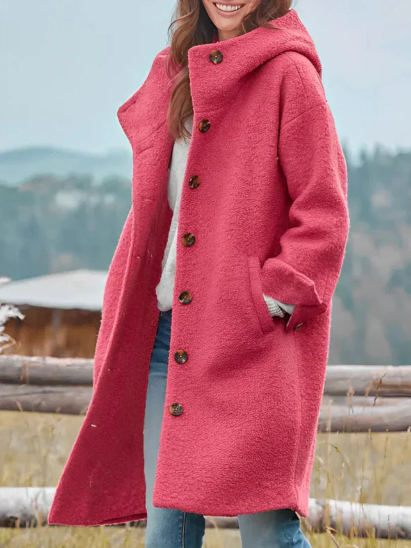 Krohn-e | Übergrobe Bouclé-Jacke mit Knopfverschluss