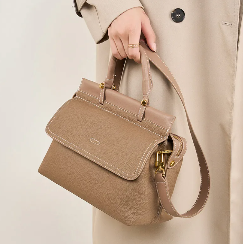 Beige Handtasche Damen im Old-Money-Stil
 - Krohn-e