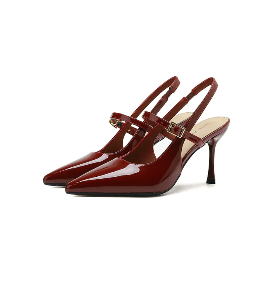 Damen-Pumps im Old-Money-Stil in Burgunderrot