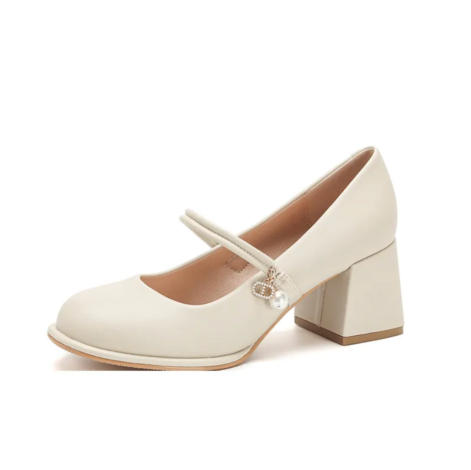 Beige Damen-Absätze im Old-Money-Stil