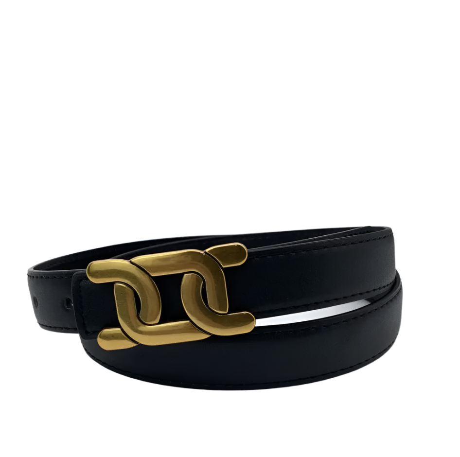 Damen-Gürtel im Old-Money-Stil mit goldener Schnalle