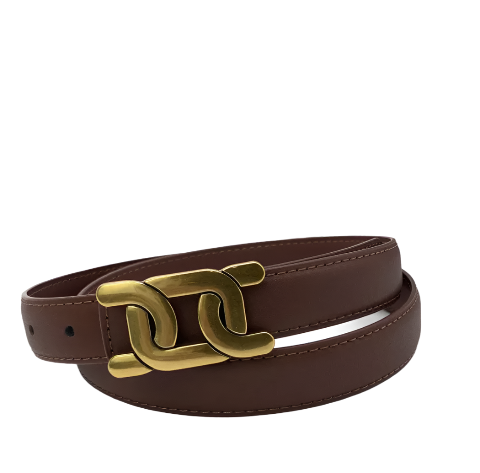 Damen-Gürtel im Old-Money-Stil mit goldener Schnalle