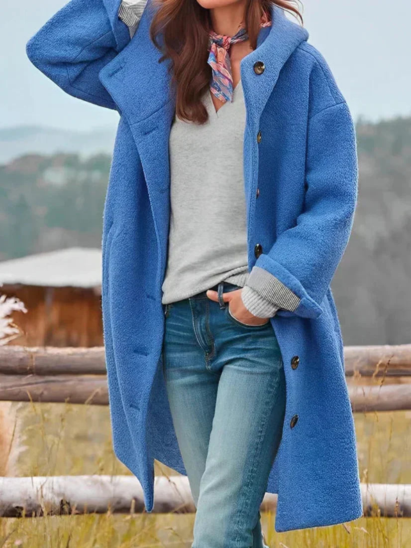 Krohn-e | Übergrobe Bouclé-Jacke mit Knopfverschluss