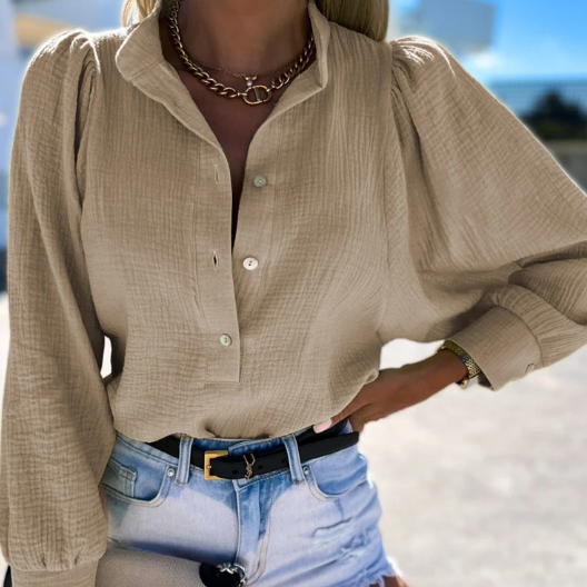 Fudus Langarmbluse mit Puffärmeln