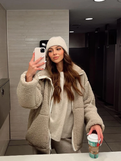 Krohn-e | Oversized Teddyjacke mit Kapuze Fleece Warm und Komfortabel