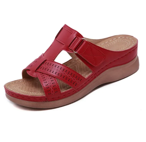 KROHN-E Damen Sandalen Verstellbare Riemen Gepolsterte Sohle Beige