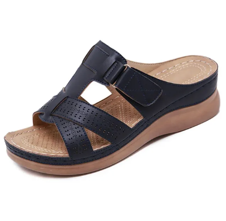 KROHN-E Damen Sandalen Verstellbare Riemen Gepolsterte Sohle Beige