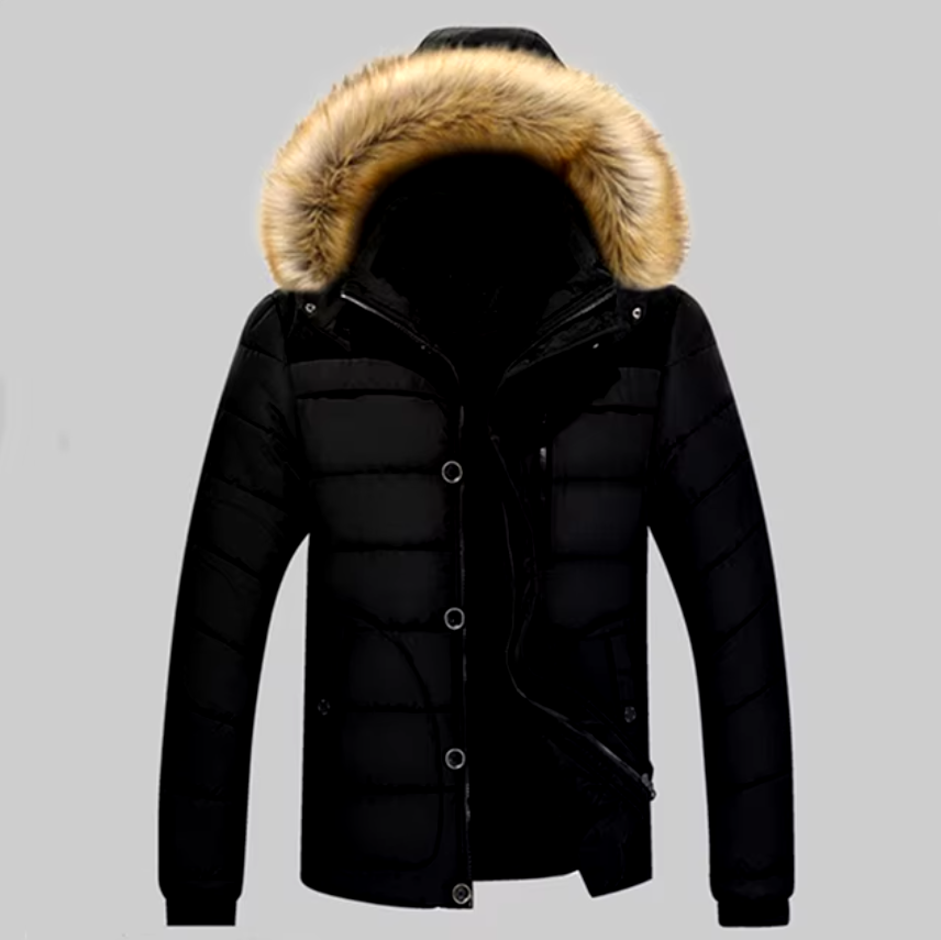 Herren Winterjacke mit stilvollem Kunstfell
