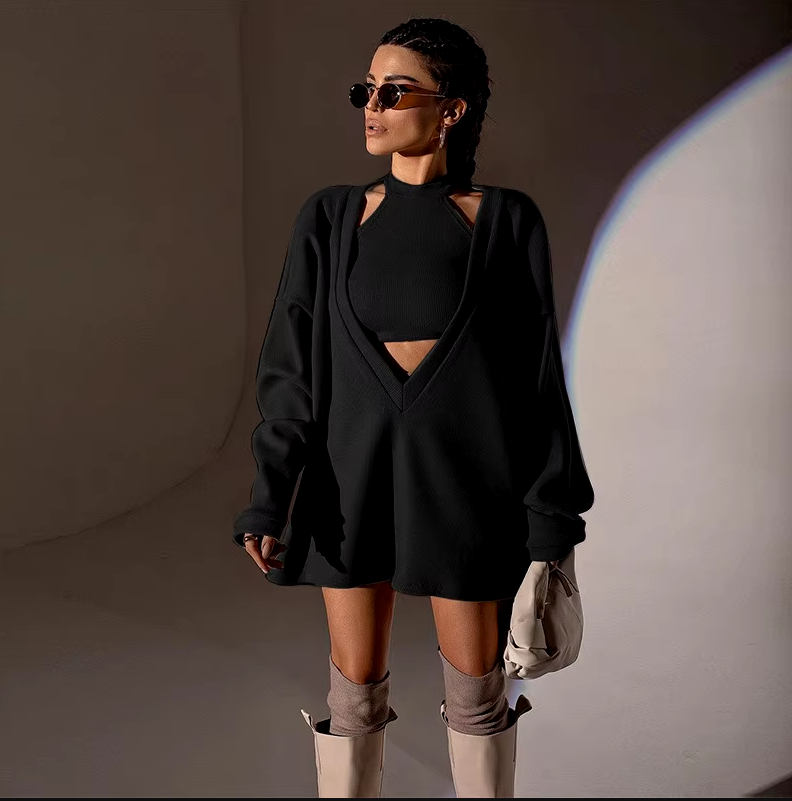 Sanne – Elegantes, geripptes Zweiteiler-Set