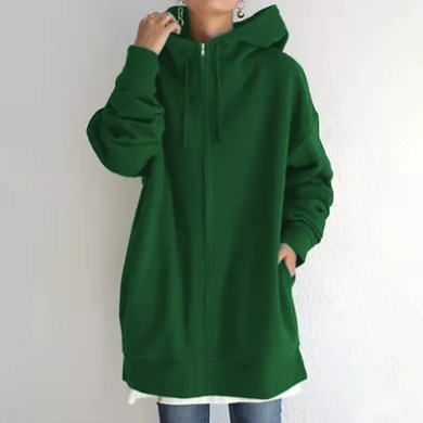 Krohn-e | Damen Hoodie mit Kapuze und Reißverschluss für Herbst Winter