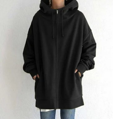 Krohn-e | Damen Hoodie mit Kapuze und Reißverschluss für Herbst Winter
