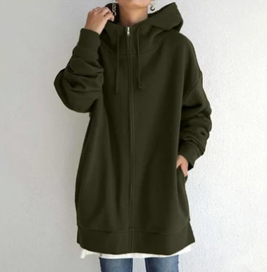 Damen Hoodie mit übergroßen Reißverschluss von Fudus