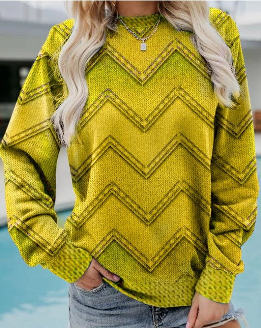 Krohn-e | Lässiges Sweatshirt mit Zickzack-muster Weich und Trendy Perfekt für Den Alltag