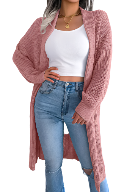 Krohn-e | Damen Casual Kaschmir Strickjacke Mit Langen Ärmeln