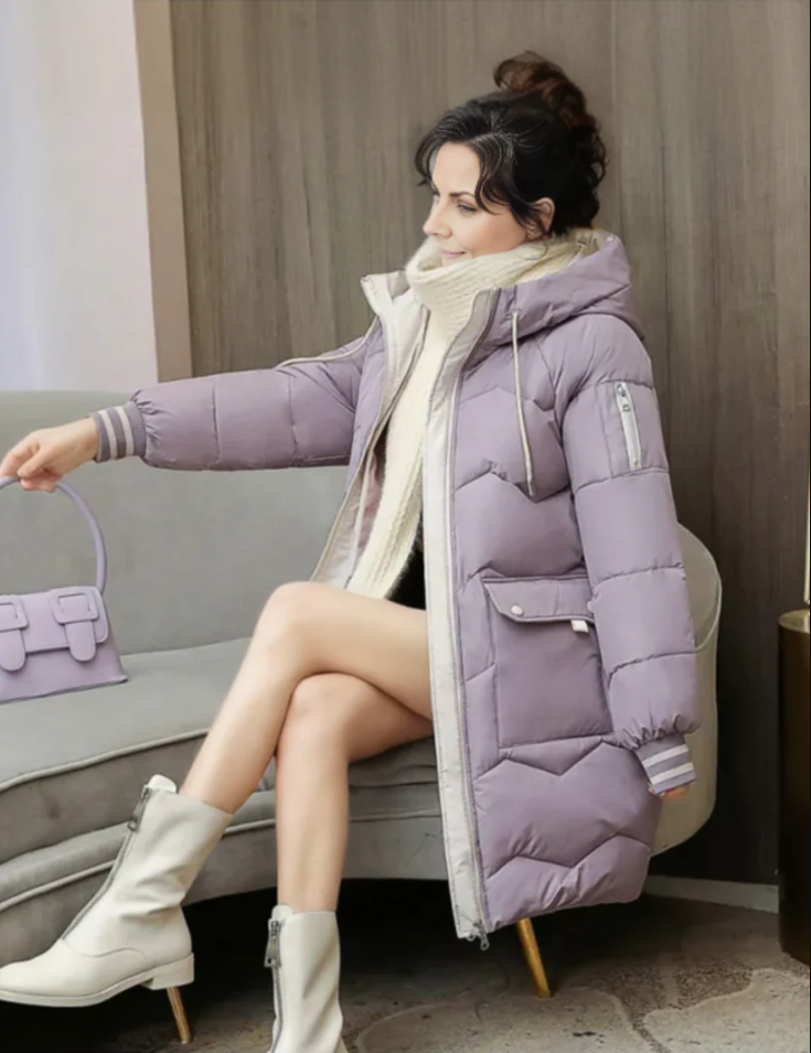 Krohn-e | Kuschelige, Wintergefütterte Parka-Damenjacke