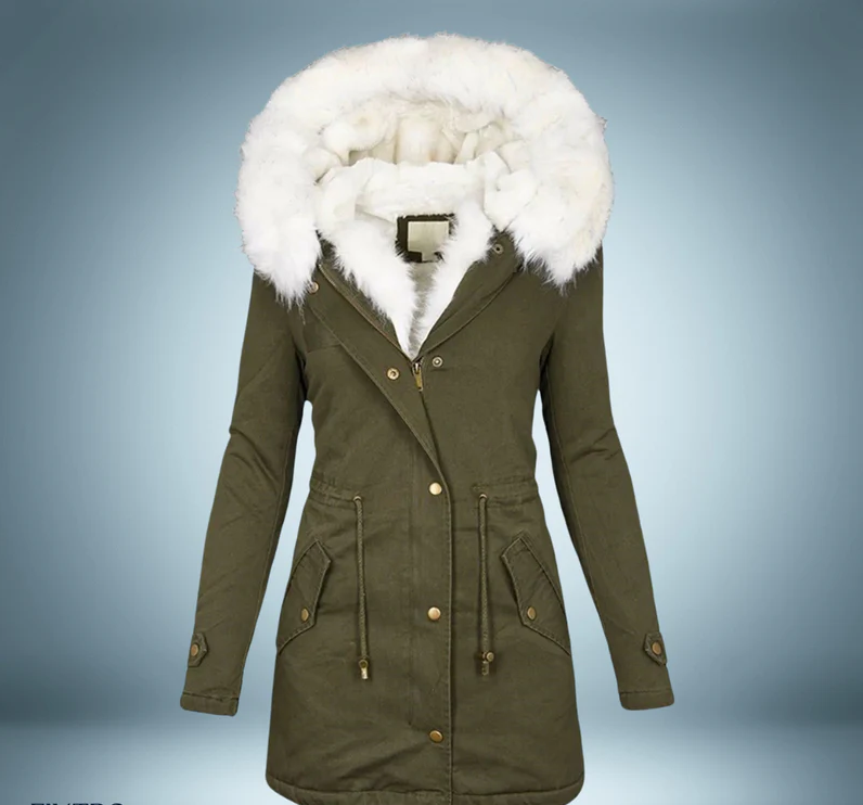 Krohn-e | Parka mit Pelzkragen In Schwarz