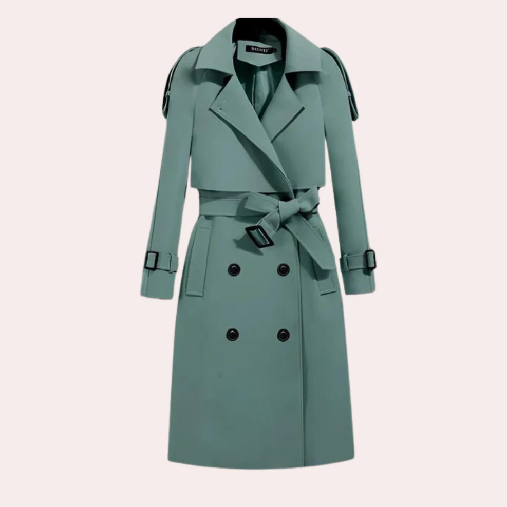 Krohn-e | Eleganter Langer Trenchcoat für Damen