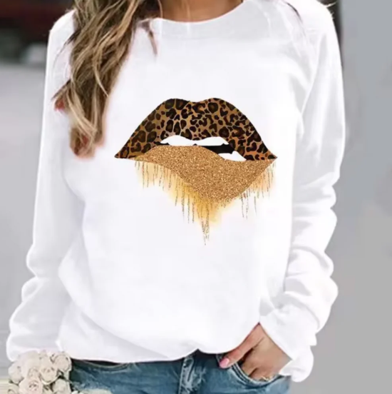 Krohn-e | Baumwollpullover mit Lippendruck