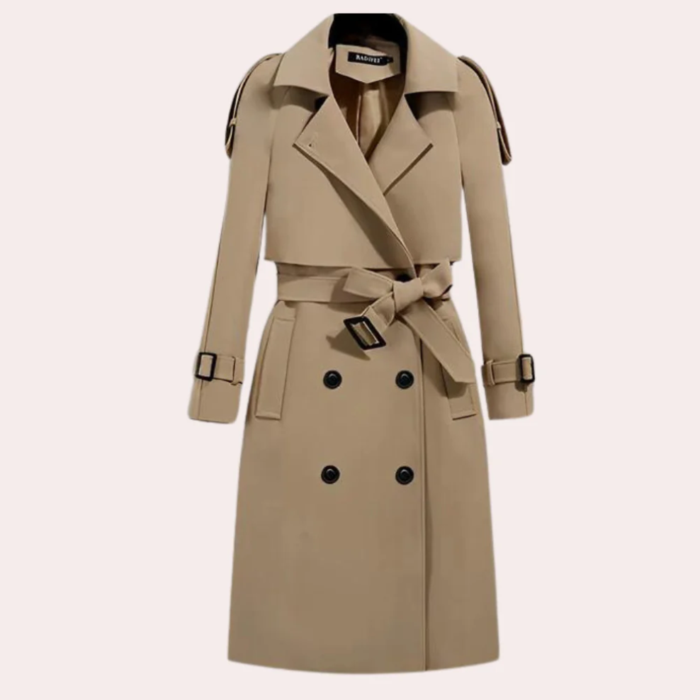 Krohn-e | Eleganter Langer Trenchcoat für Damen