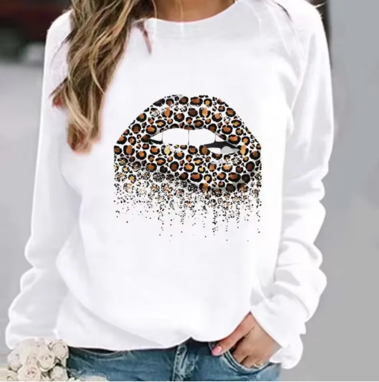 Krohn-e | Baumwollpullover mit Lippendruck