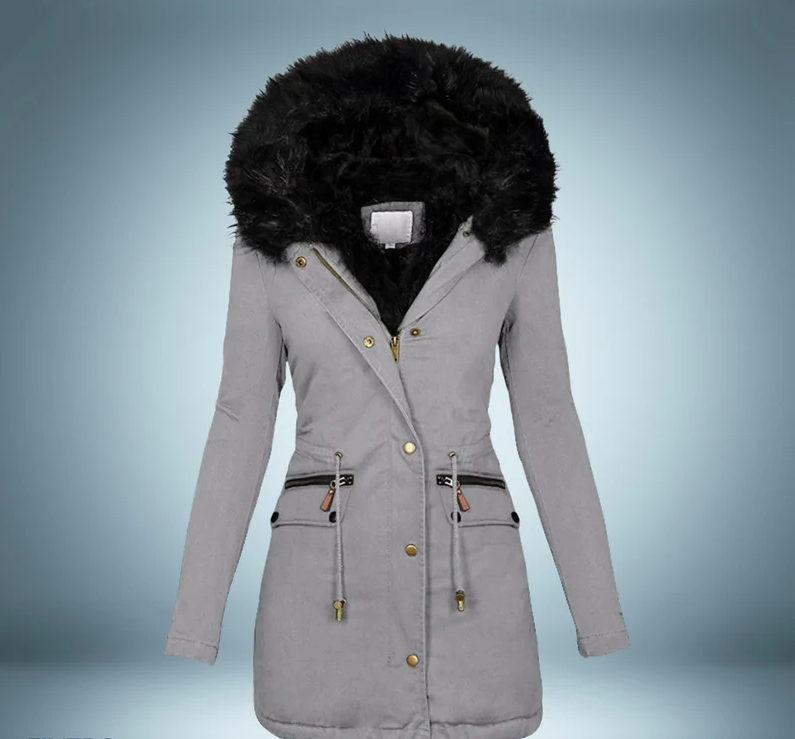 Krohn-e | Parka mit Pelzkragen In Schwarz